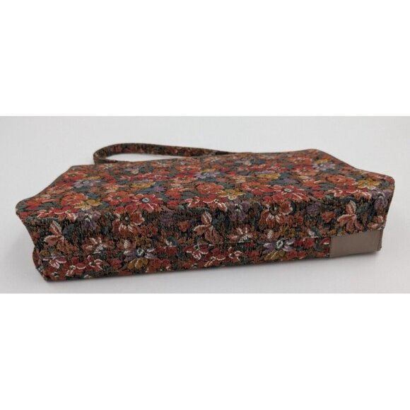Vintage 80s Floral Print Woven Tapestry Purse Handbag Life Stride - Picture 7 of 11